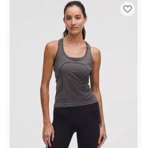 Lululemon Athletica Swiftly Tech Racerback Gray Stripe Tank Top Women’s Size 4